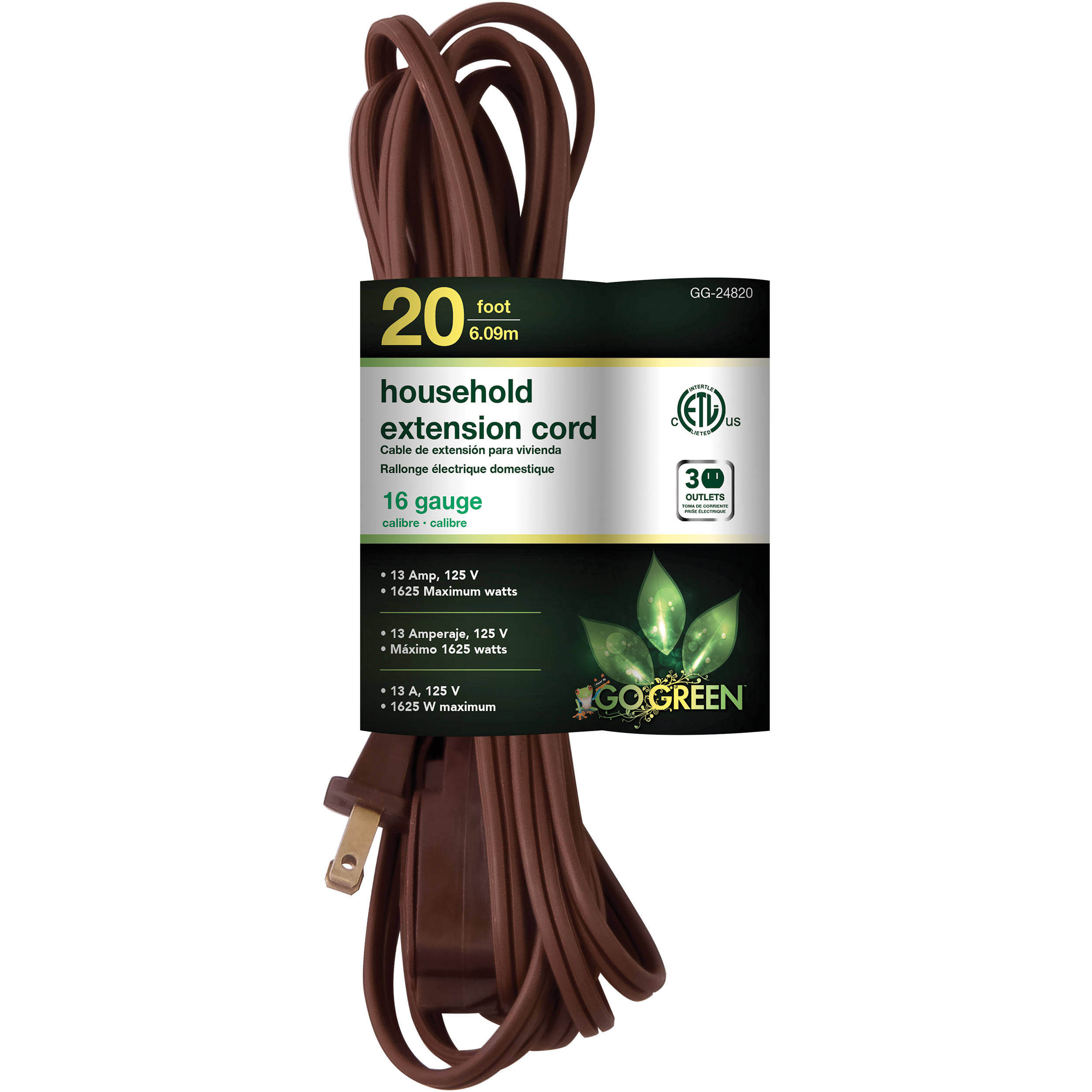 20ft Brown Extension Cord - Kalmen Reiss