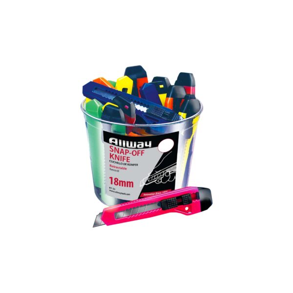 (K7-25) 8-Point 18mm Snap-Off Knives, Bucket of 25