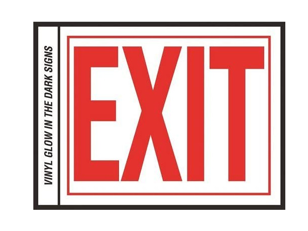 glow in the dark exit sign